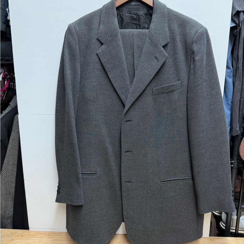 Vintage Emporio Armani Charcoal Textured Suit